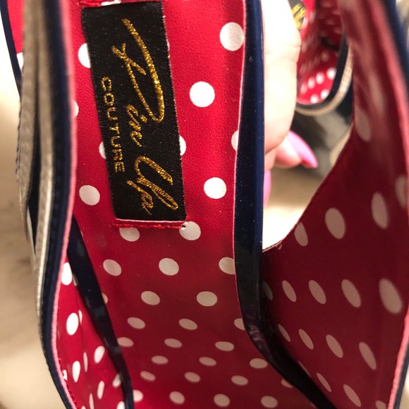 Navy Blue Pin Up Couture heels (never worn) - Picture 4 of 6